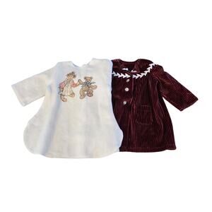 Vintage 90's Handmade 18" Doll Clothes stripped Robe Nightgown dancing bear